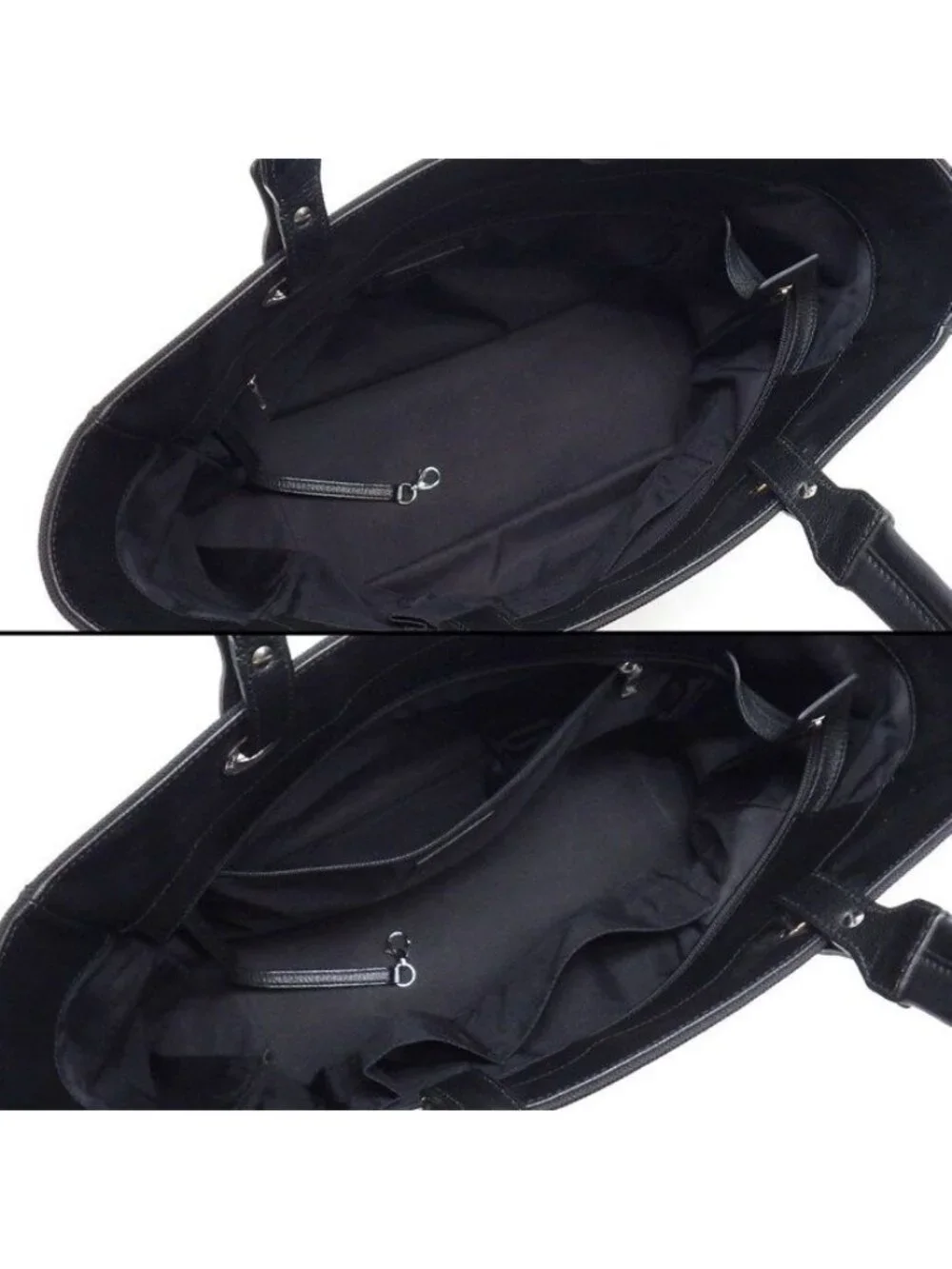 Chanel Tote Paris Biarritz MM Black Leather Silver